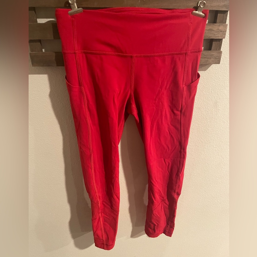 Lululemon Pace Rival Crop *22" Dark Red W6AXMS Size 4